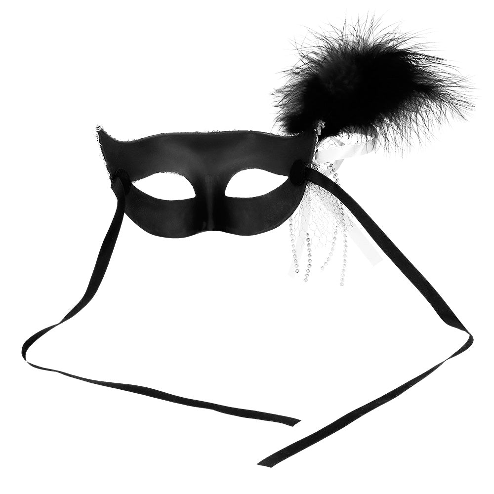 Oogmasker Venetiaans flapper met veren - foto 5