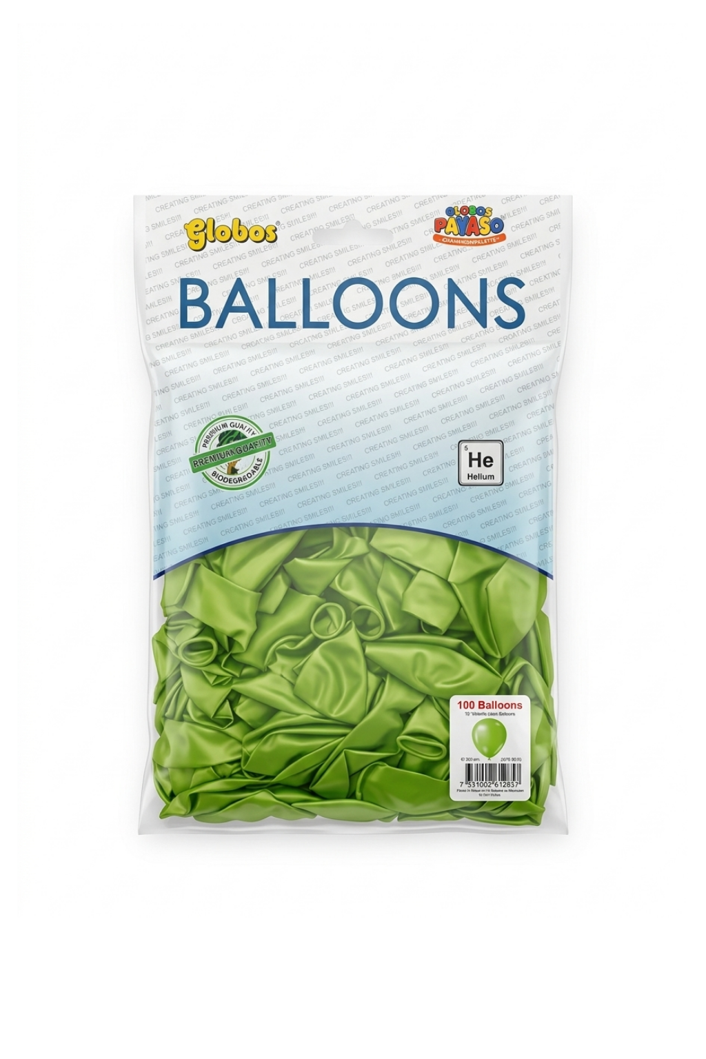 Latex ballonnen metallic kiwi 30 cm – 100 stuks