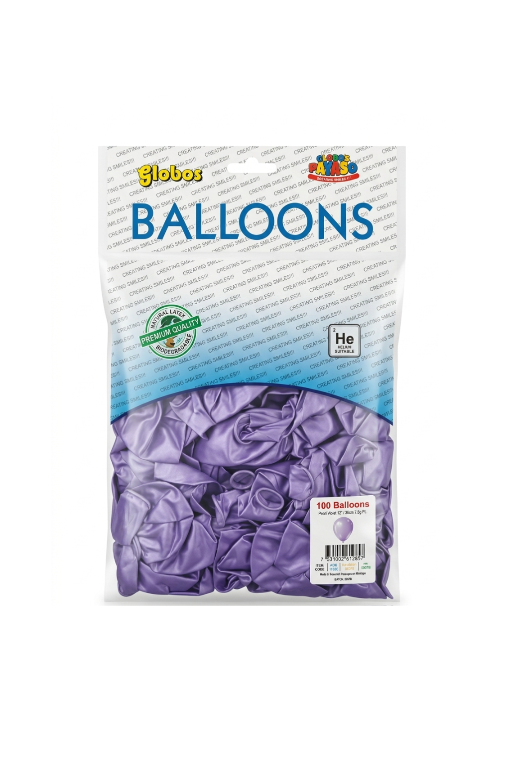 Latex ballonnen metallic lila 30 cm – 100 stuks