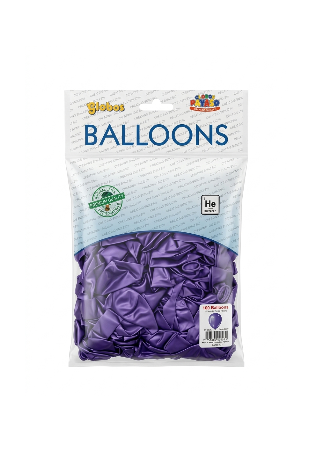 Latex ballonnen metallic paars 30 cm – 100 stuks