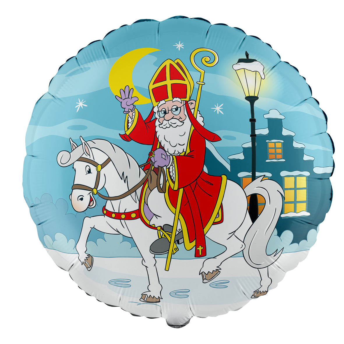 Folieballon Sinterklaas 46 cm, Sinterklaas op zijn paard