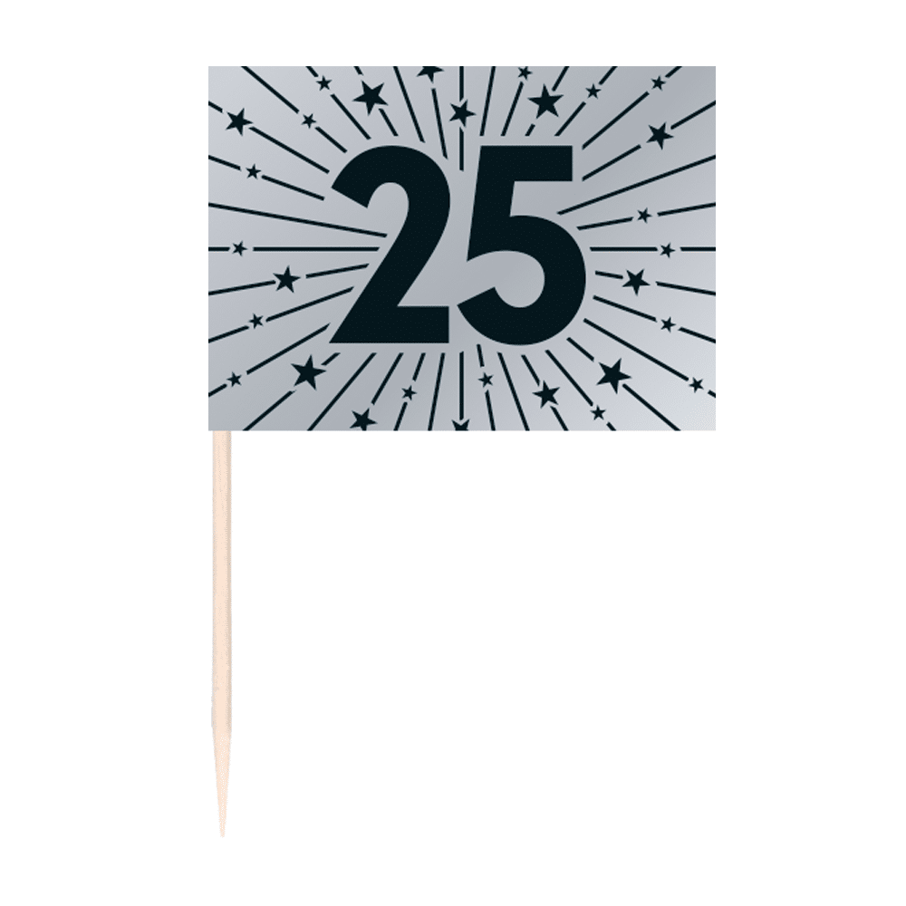 Vlagprikkers 25 Jaar Zilver – 50 stuks