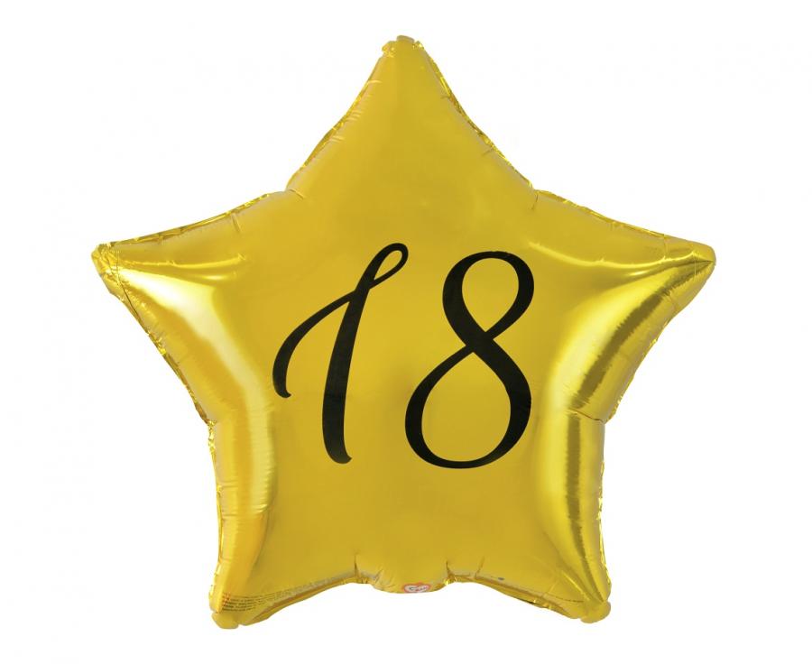 Folieballon Ster 18 Goud 48 cm