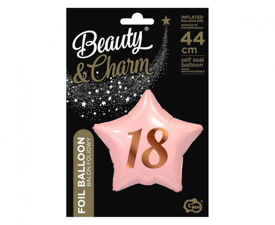 Folieballon Ster 18 Roze 48 cm