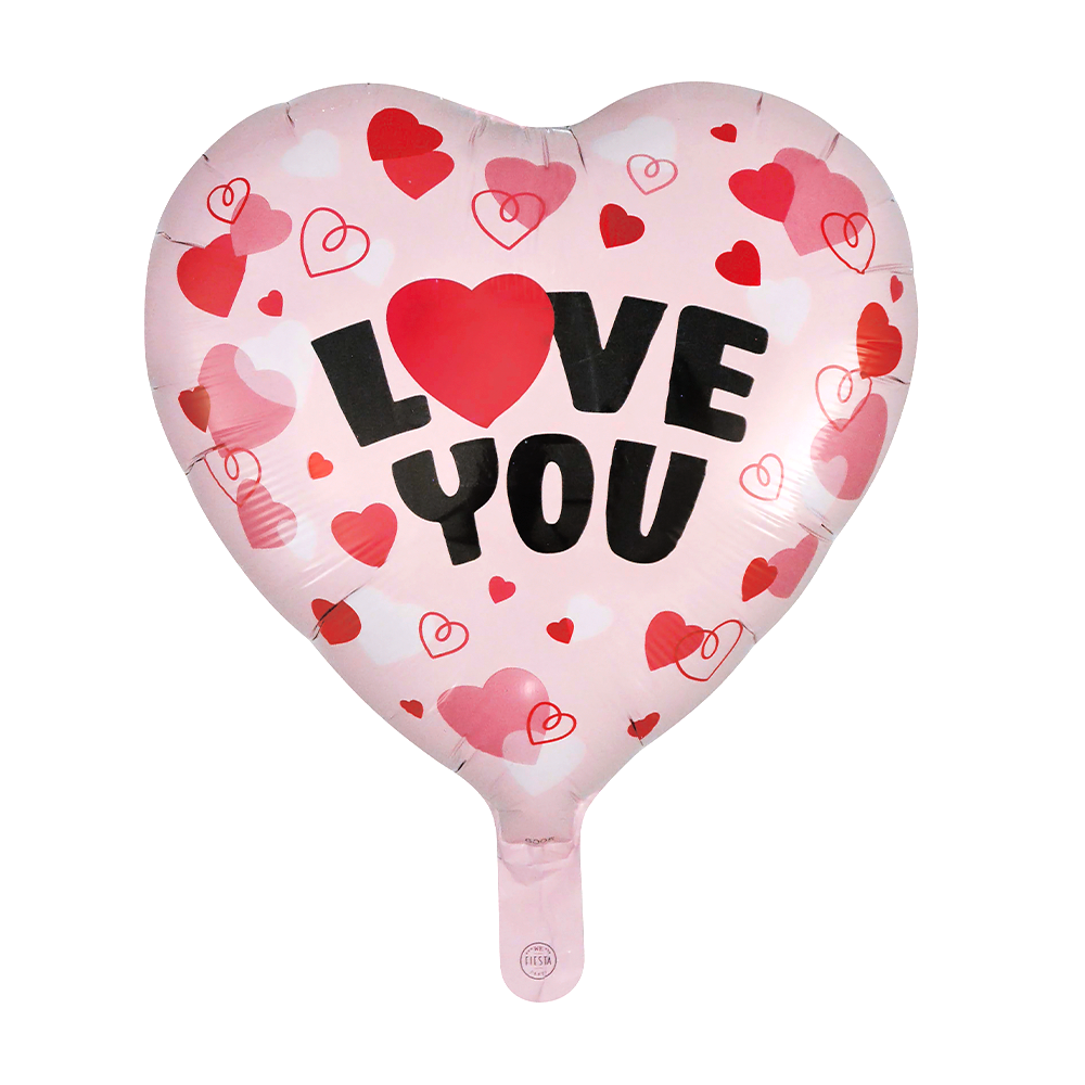 Hartballon Love You roze 46 cm