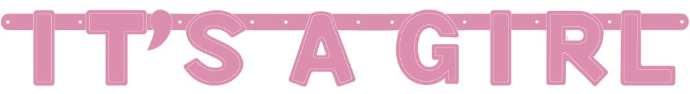 Letterslinger It's a Girl roze 2 m