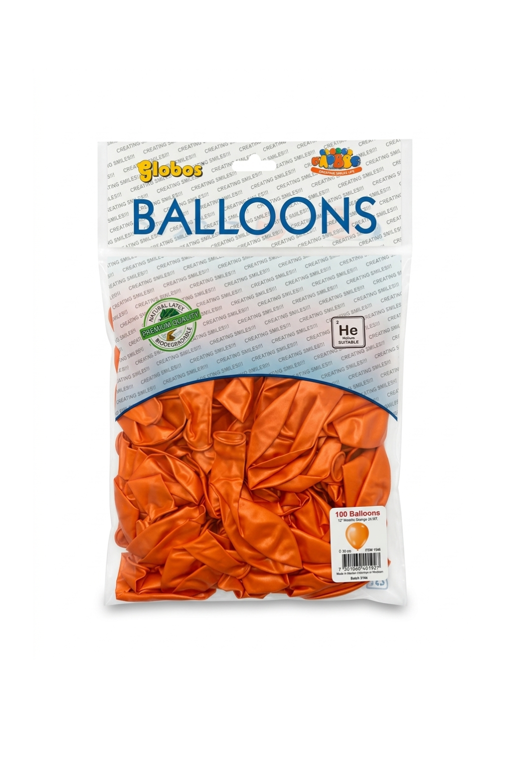 Latex ballonnen metallic oranje 30 cm – 100 stuks