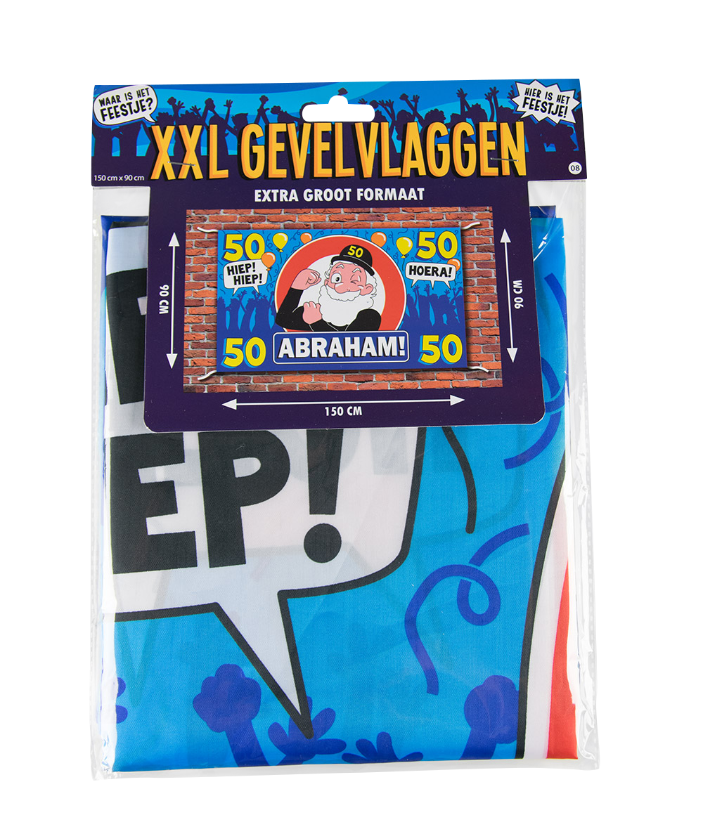 Gevelvlag Abraham 50 jaar XXL 150 x 90 cm, foto 2