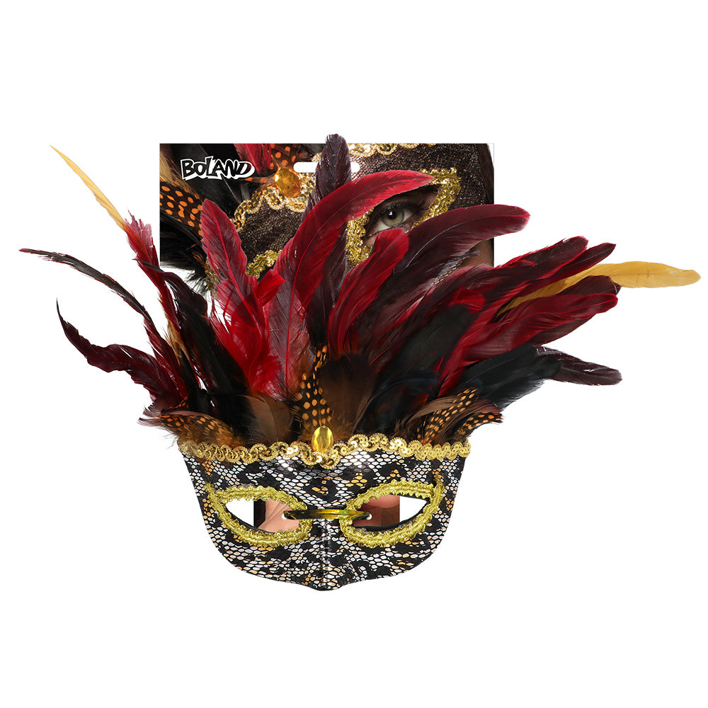 Oogmasker voodoo Marasa met veren - foto 4