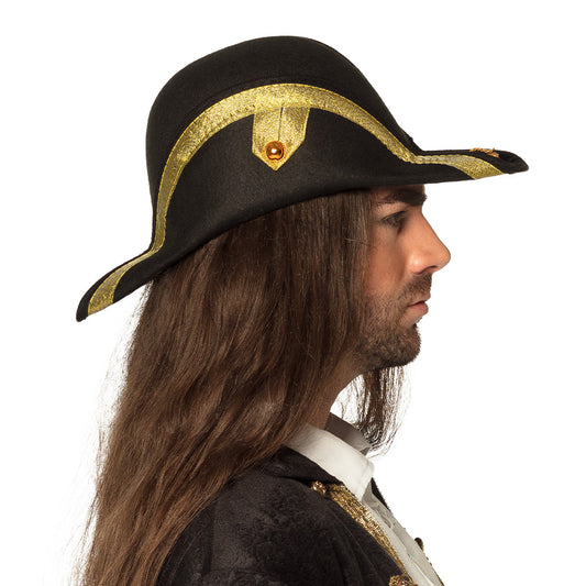 Admiraalshoed bicorne zwart met goud - foto 2