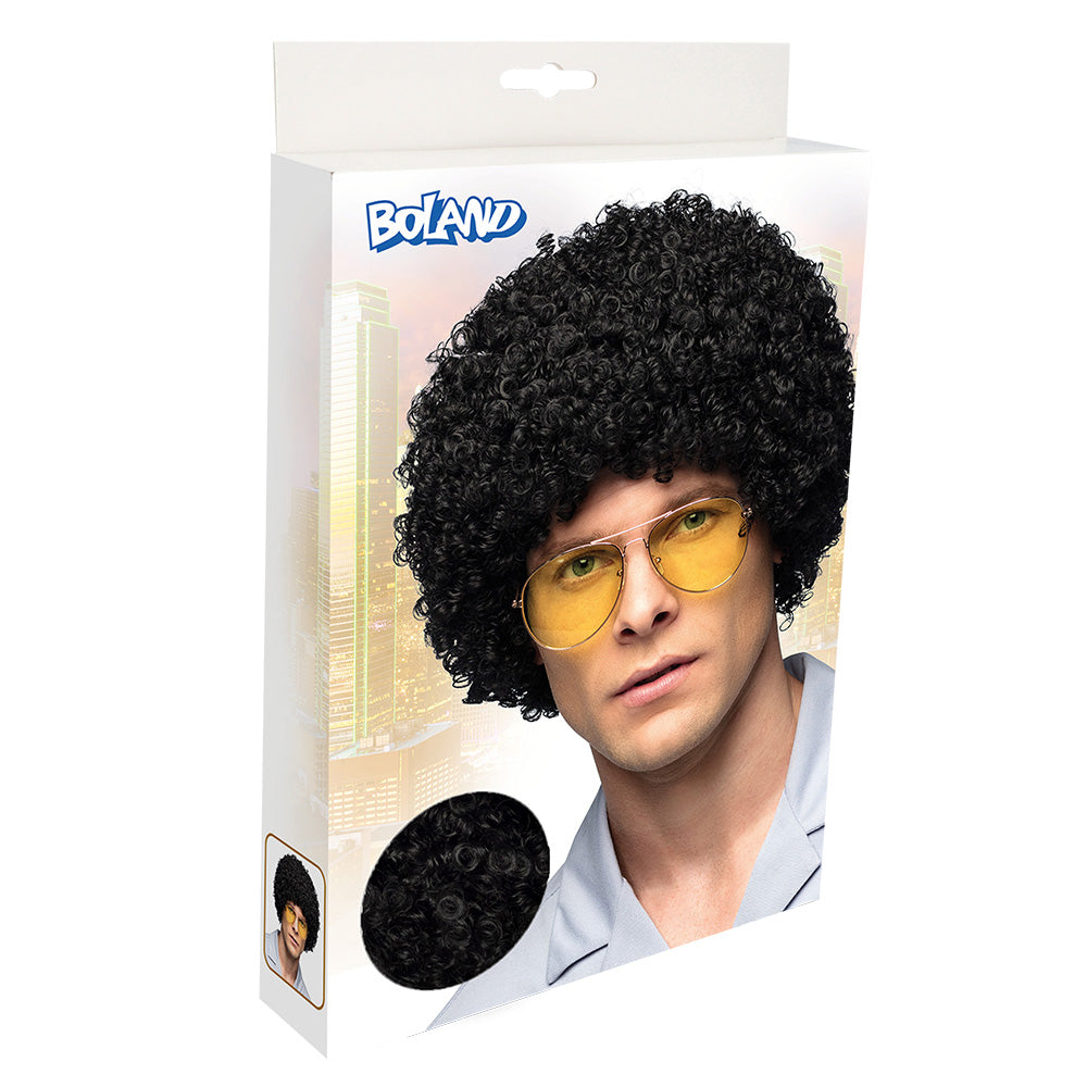 Pruik afro zwart kleine krullen - foto 4