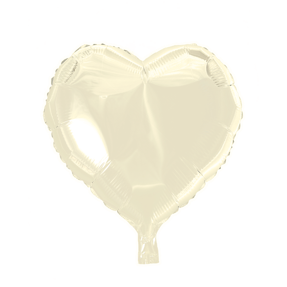 Folieballon hart ivoor 46 cm