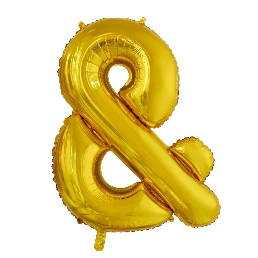 Folieballon teken & goud 86 cm