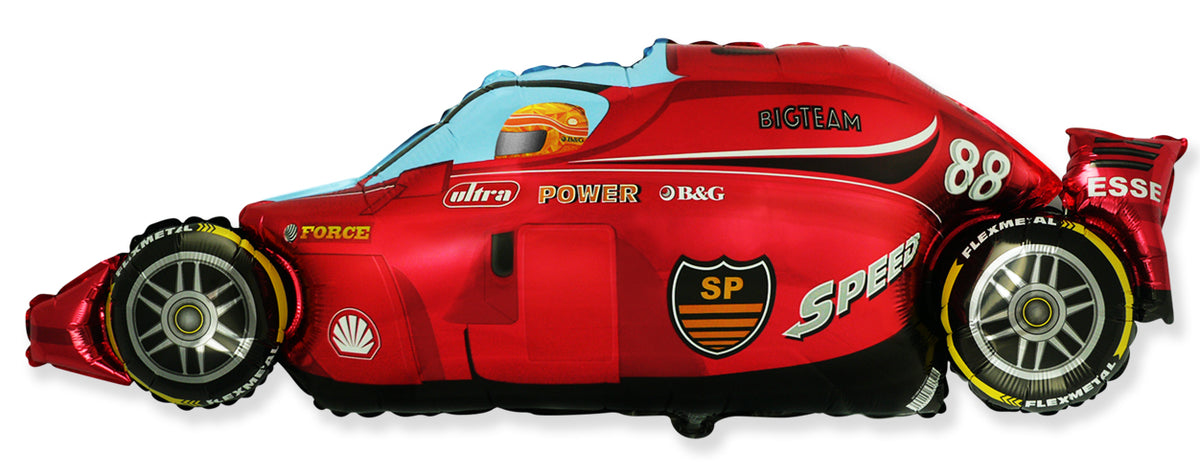 Folieballon Raceauto Rood 91 cm