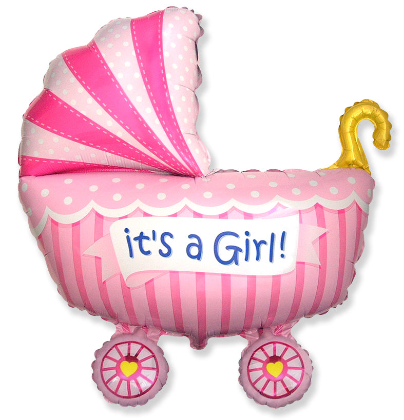 Folieballon Kinderwagen It's a Girl 89 cm