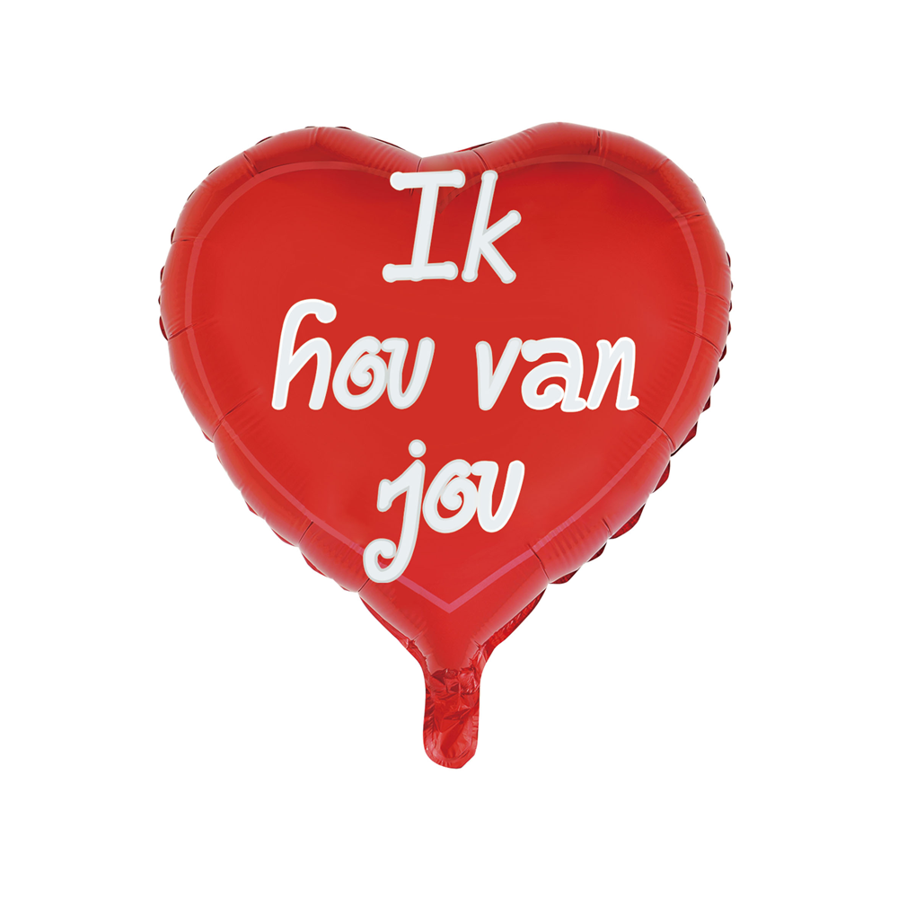 Hartballon Ik hou van jou 46 cm