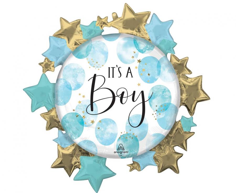 Folieballon It's a Boy Waterverf 76 cm