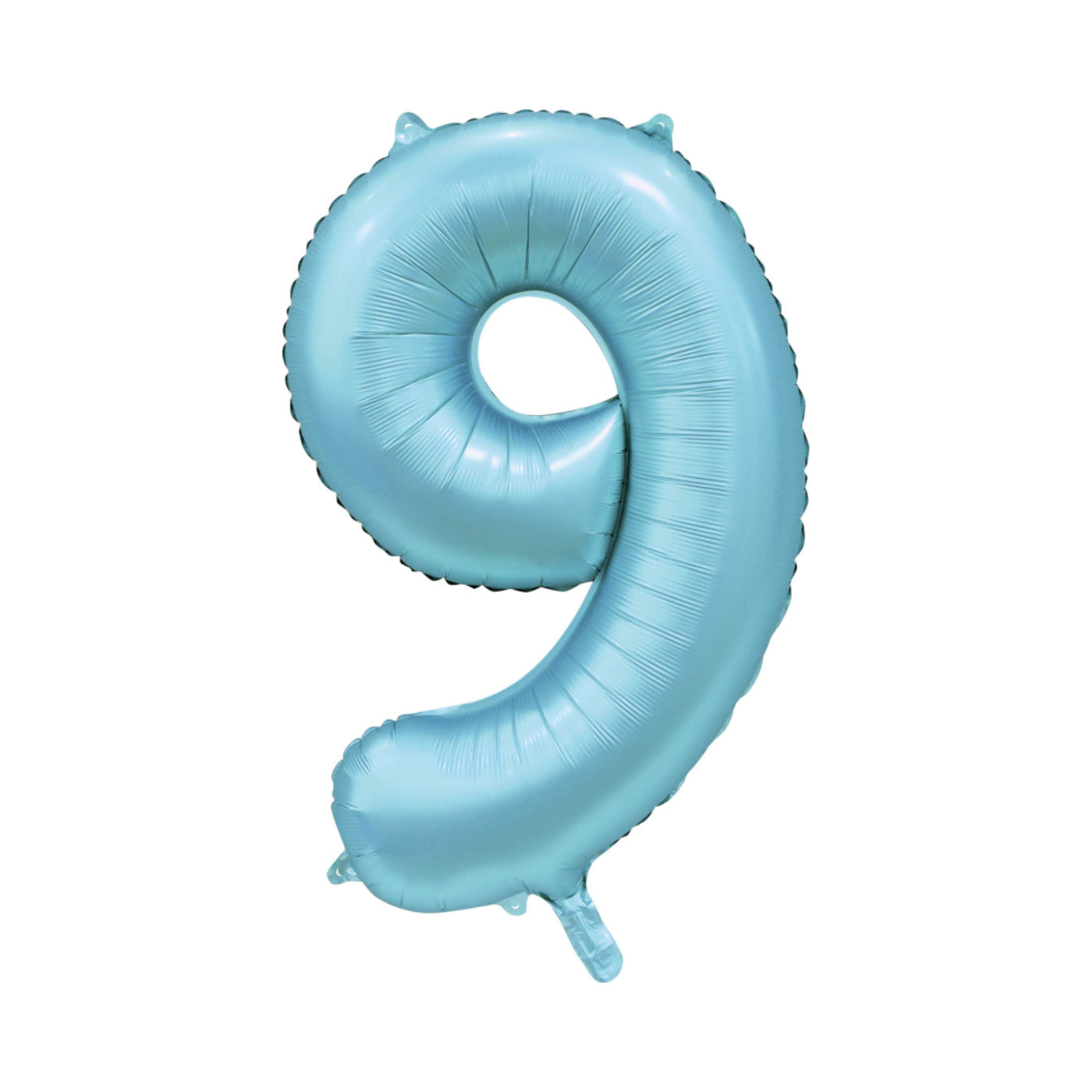 Folie cijferballon satijn lichtblauw 86 cm