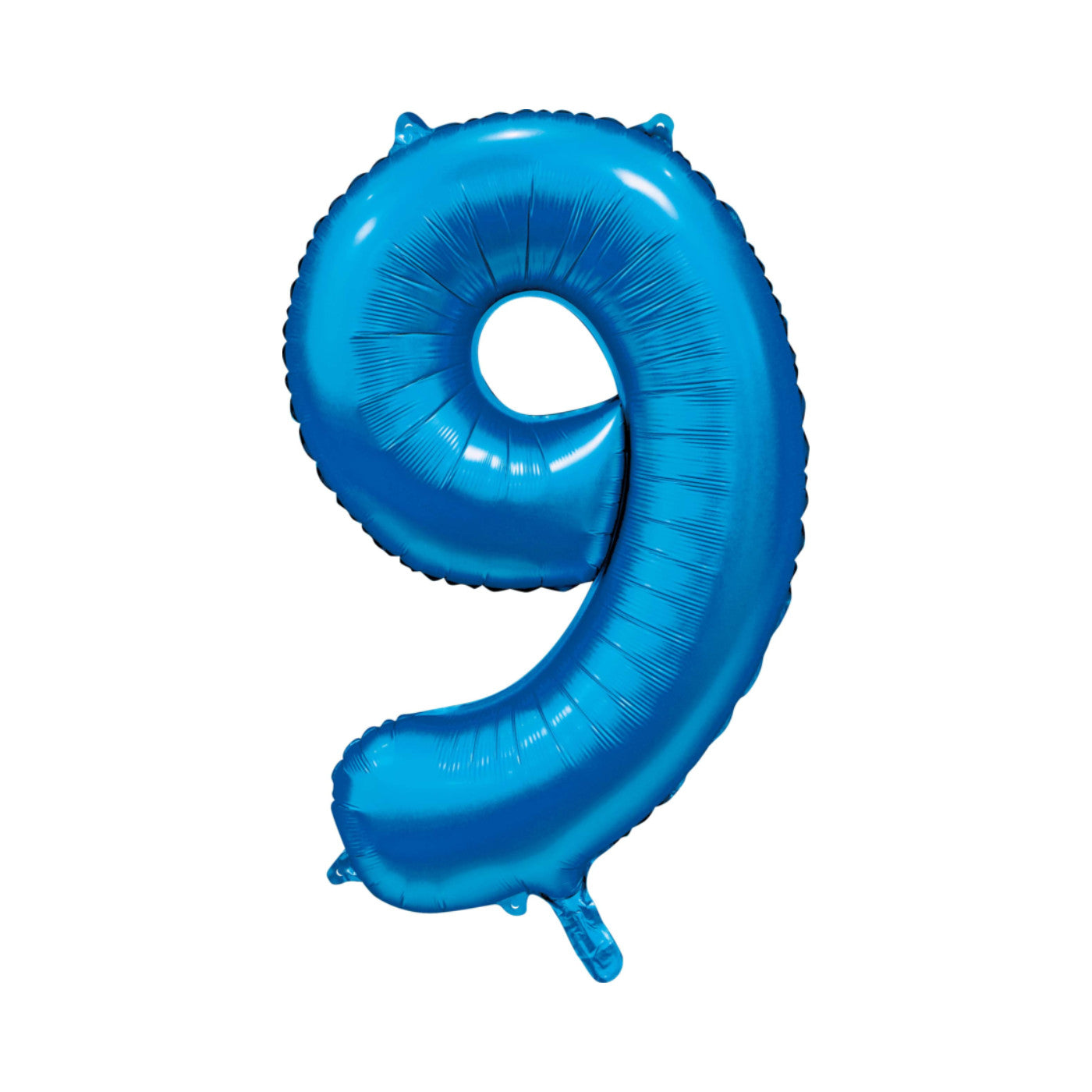 Folie cijferballon satijn blauw 86 cm