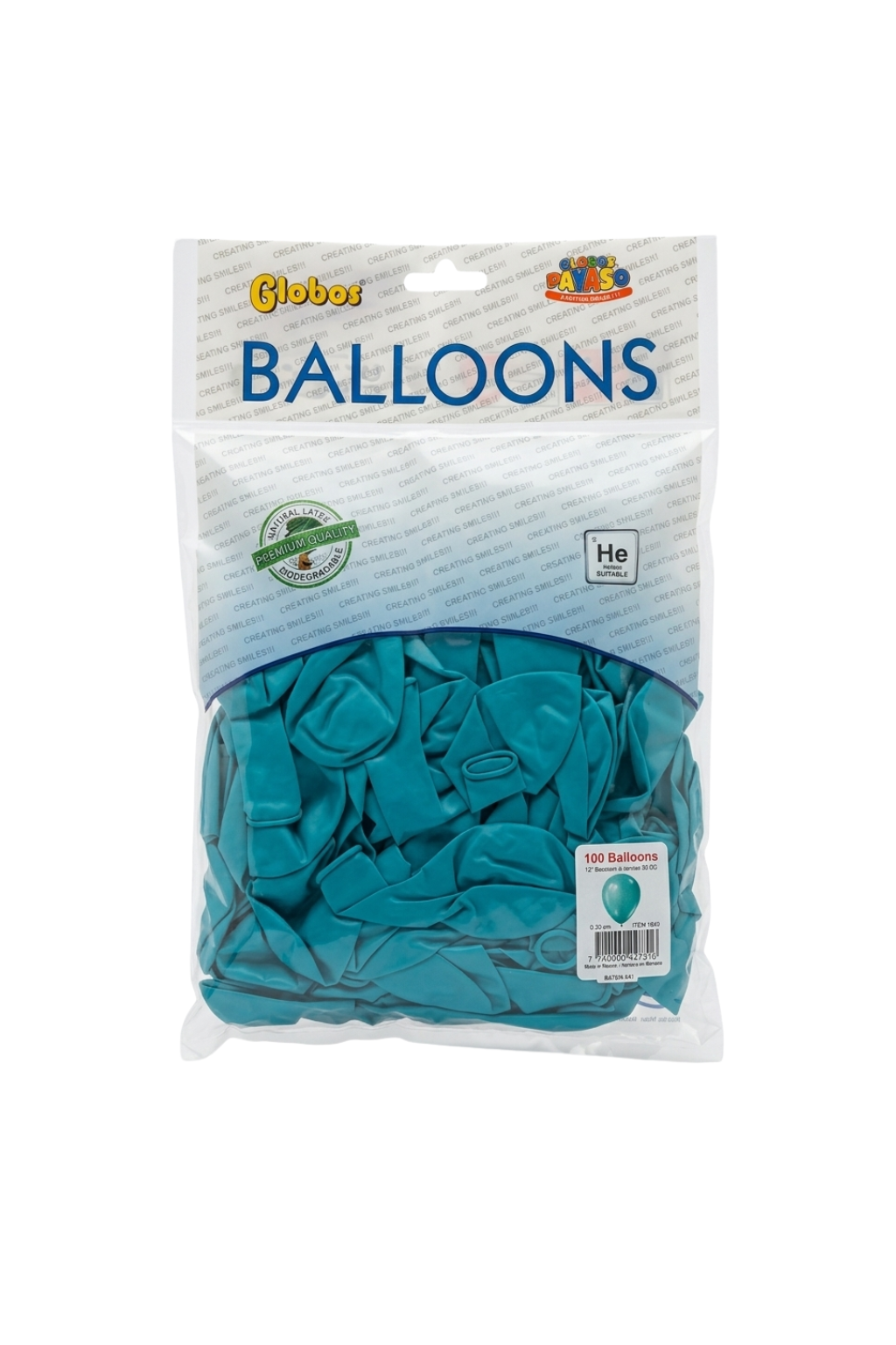 Latex ballonnen pastel aqua blauw 30 cm – 100 stuks