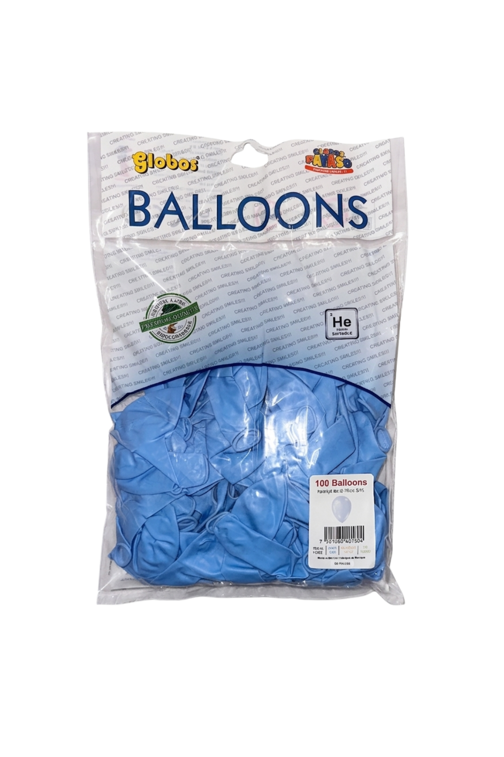 Latex ballonnen pastel lichtblauw 30 cm – 100 stuks