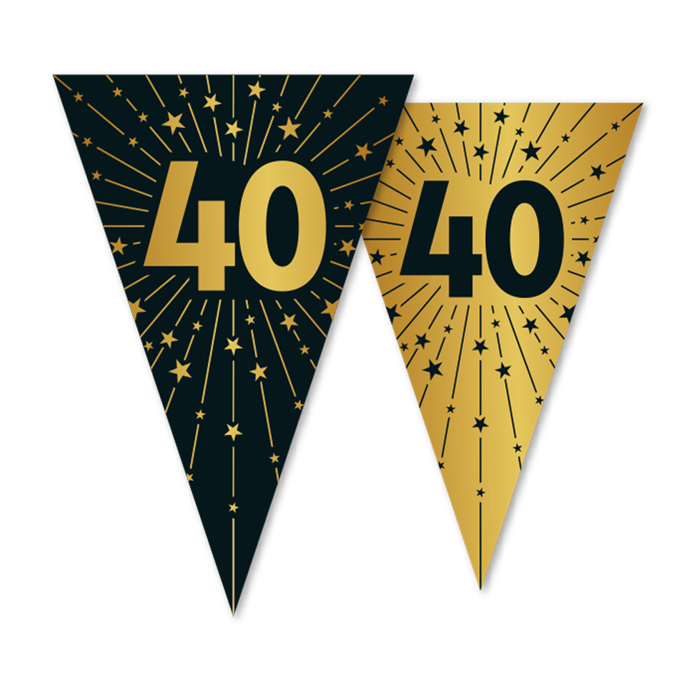 Vlaggenlijn 40 Goud/Zwart – 10 meter (Dubbelzijdig)
