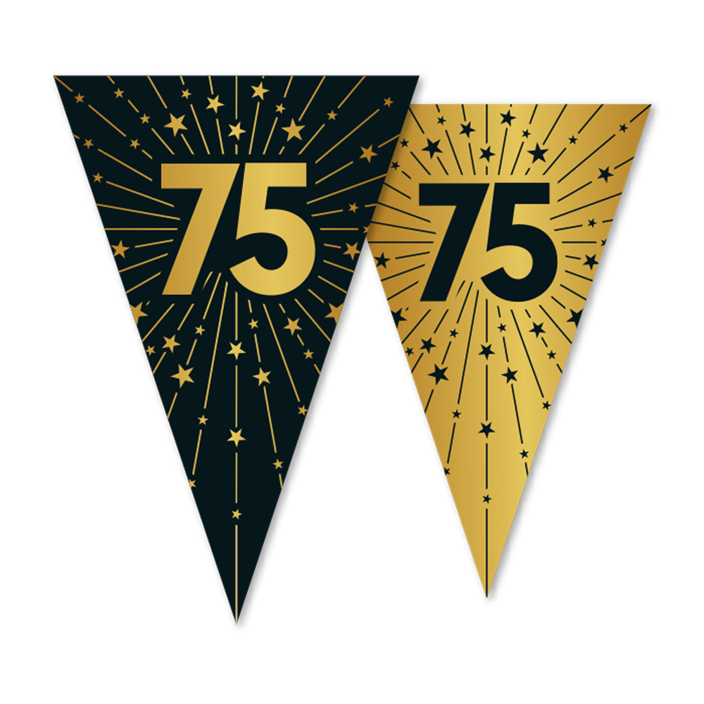 Vlaggenlijn 75 Goud/Zwart – 10 meter (Dubbelzijdig)