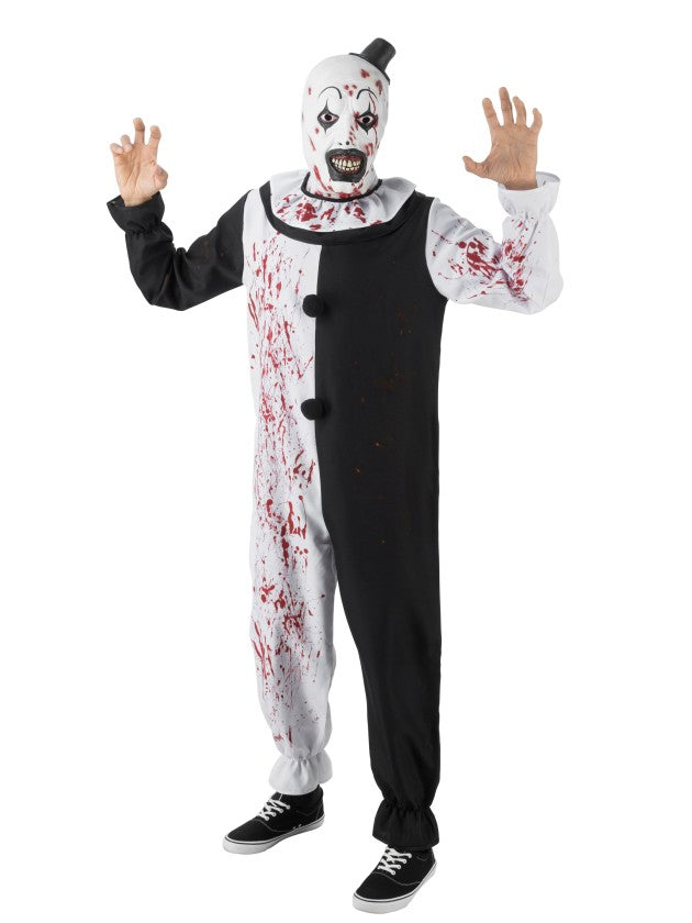 Bebloede zwart-witte overall van Art the Clown uit Terrifier - productfoto 3