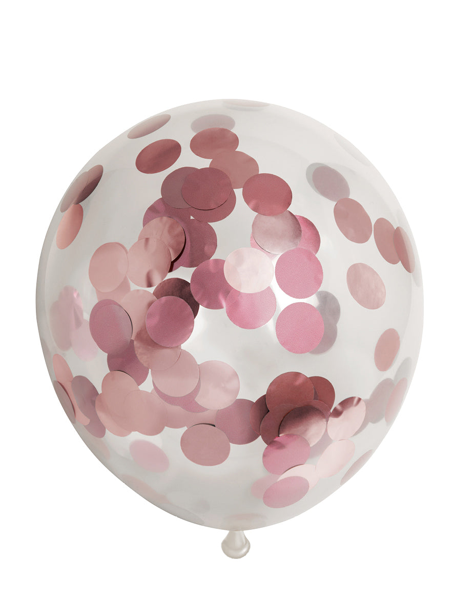 Confettiballonnen metallic confetti 30 cm (6 stuks) roségoud
