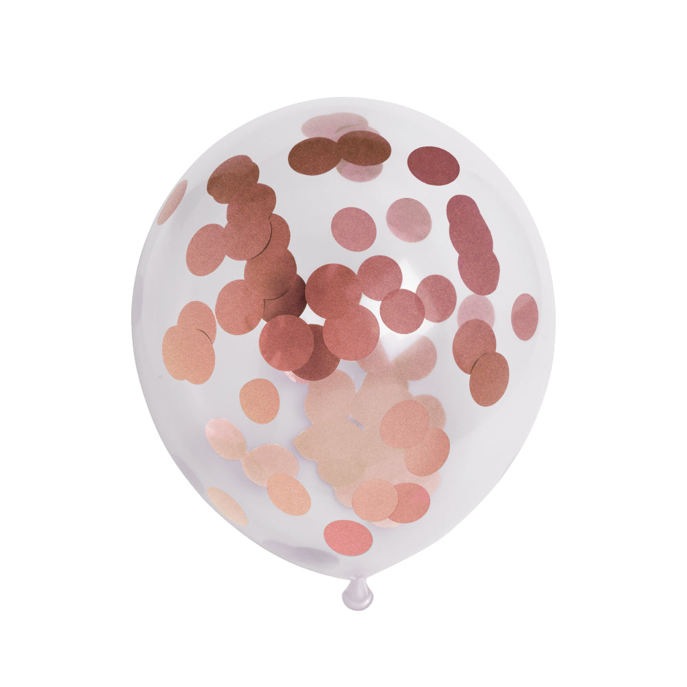 Confettiballonnen papieren confetti 30 cm (6 stuks) roségoud