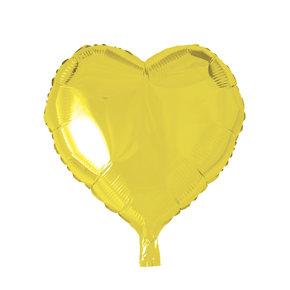 Hartvormige folieballon van 45 cm in geel