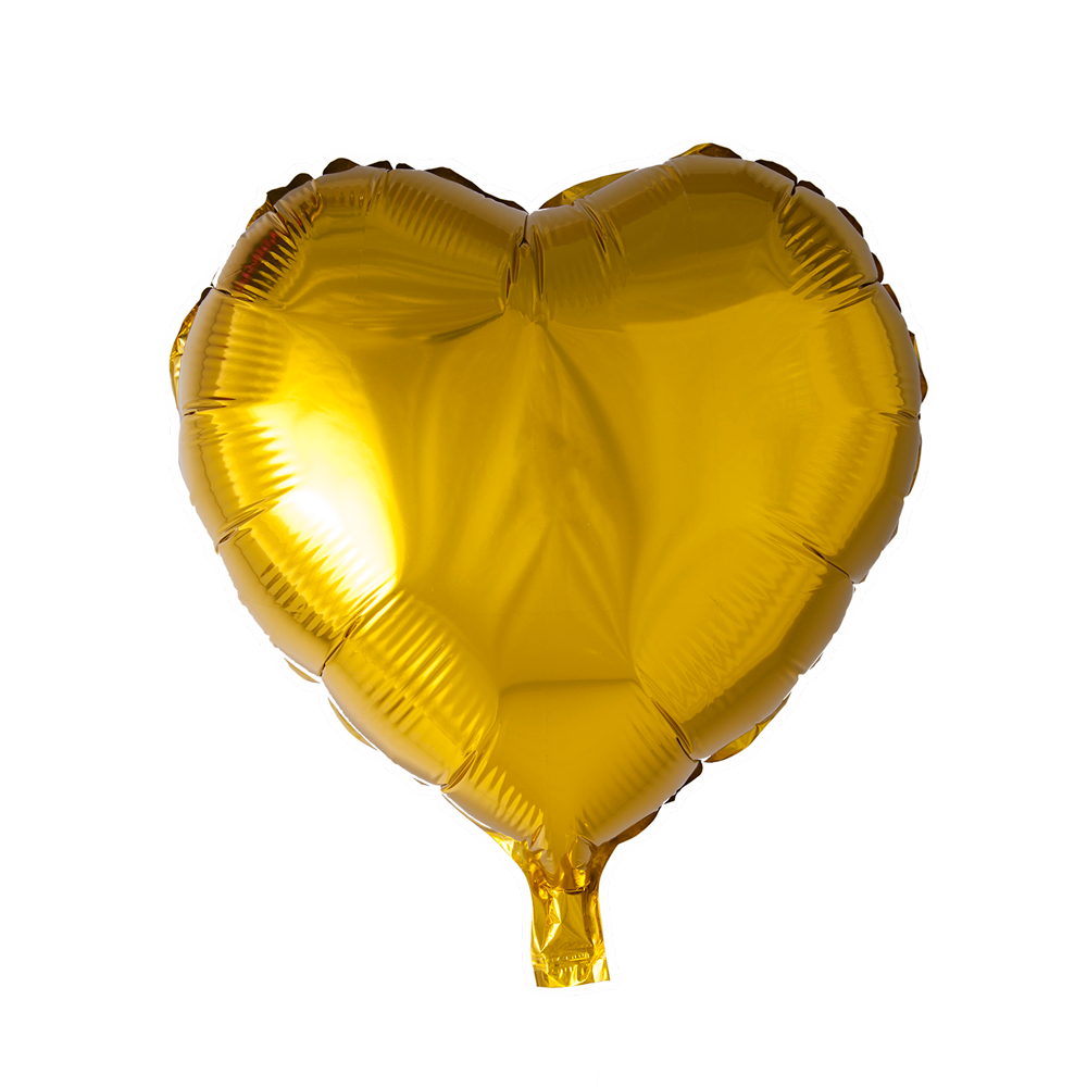 Hartvormige folieballon van 45 cm in goud