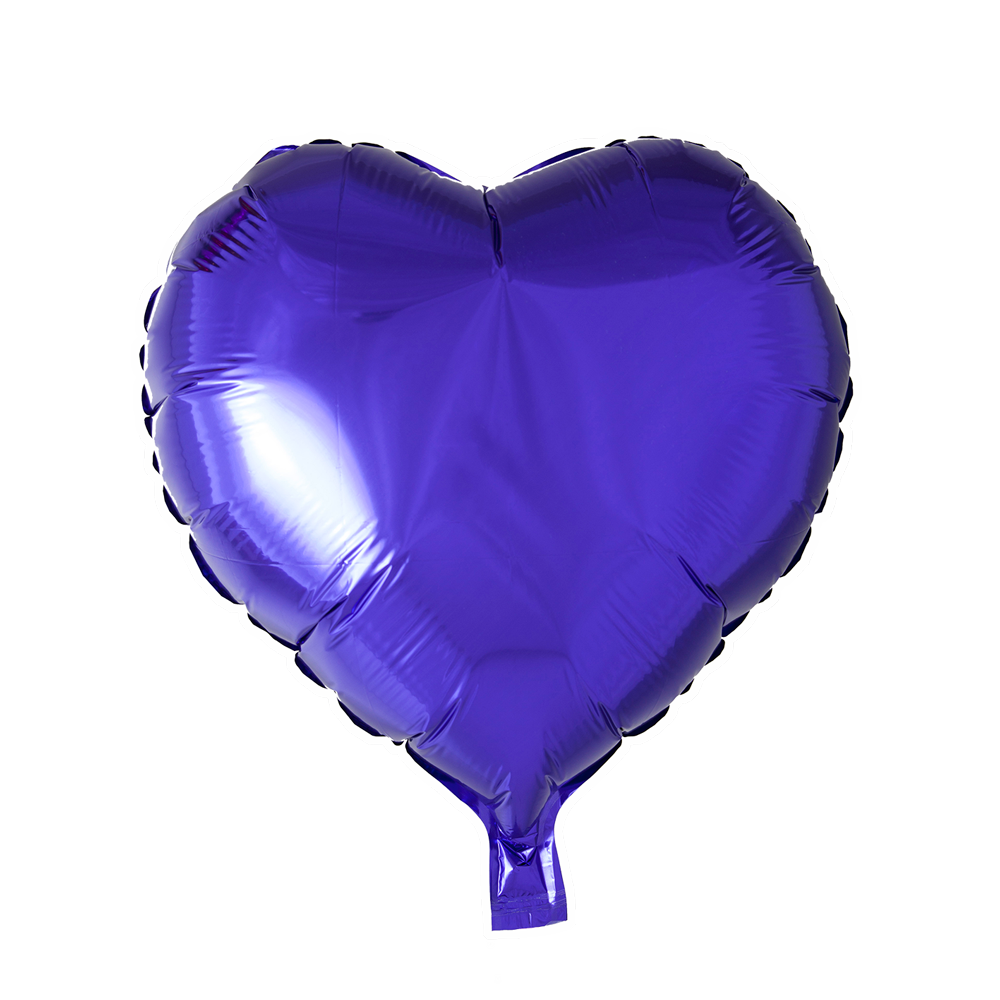Hartvormige folieballon van 45 cm in paars