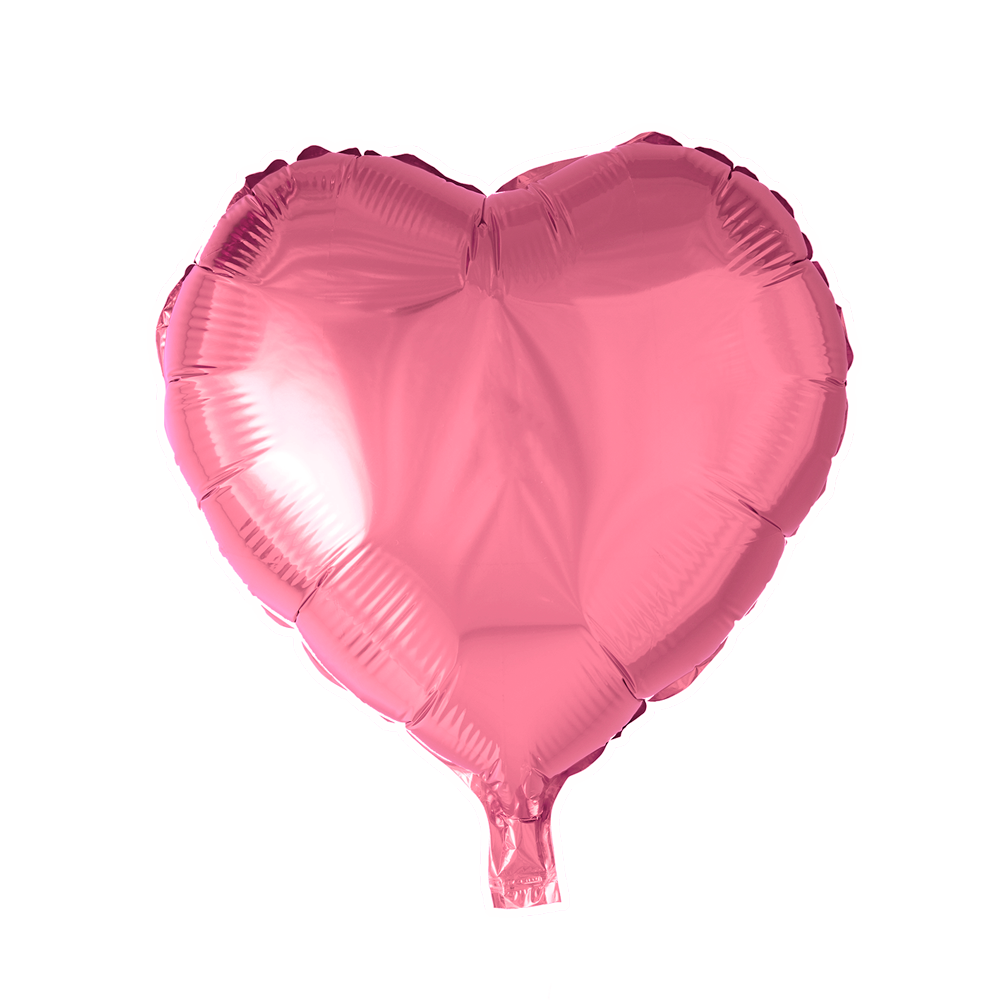 Hartvormige folieballon van 45 cm in roze