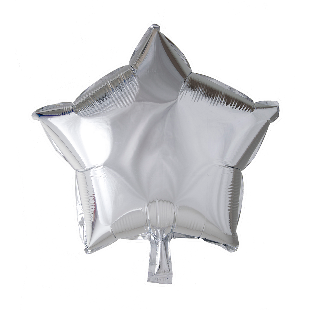 Stervormige folieballon van 45 cm in zilver