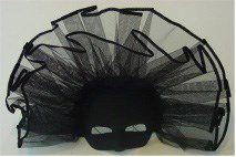Oogmasker Bahia zwart met tule