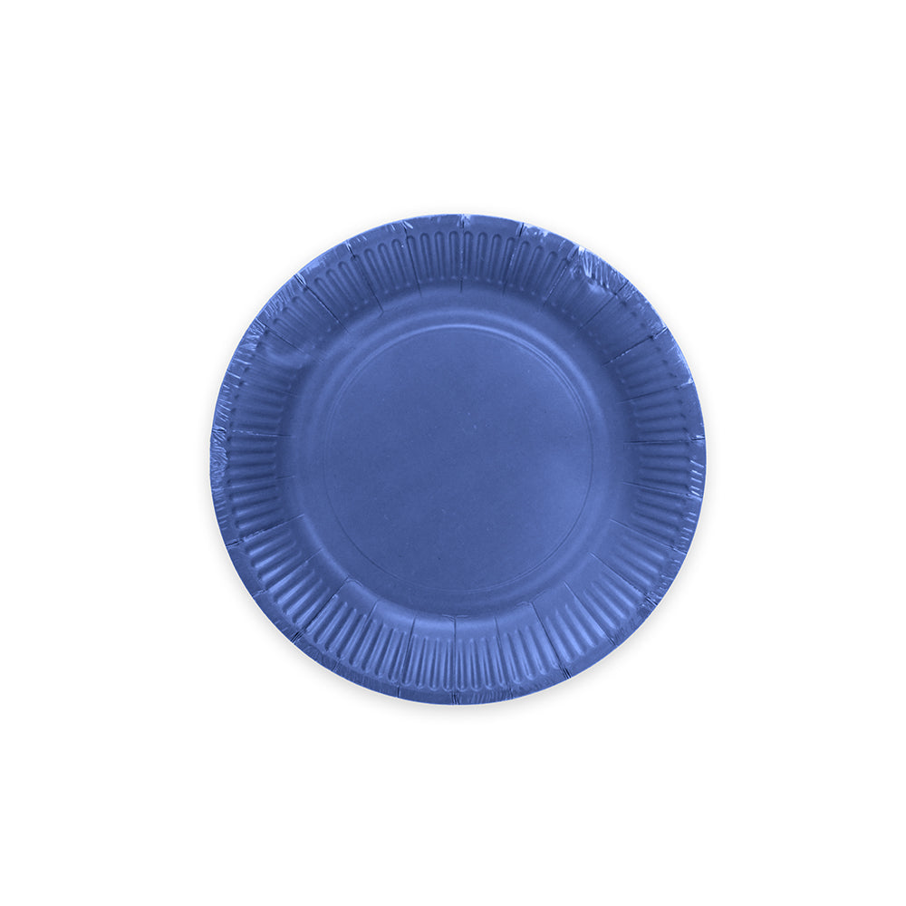 Donkerblauwe papieren gebaksbordjes 18 cm — tweede productfoto