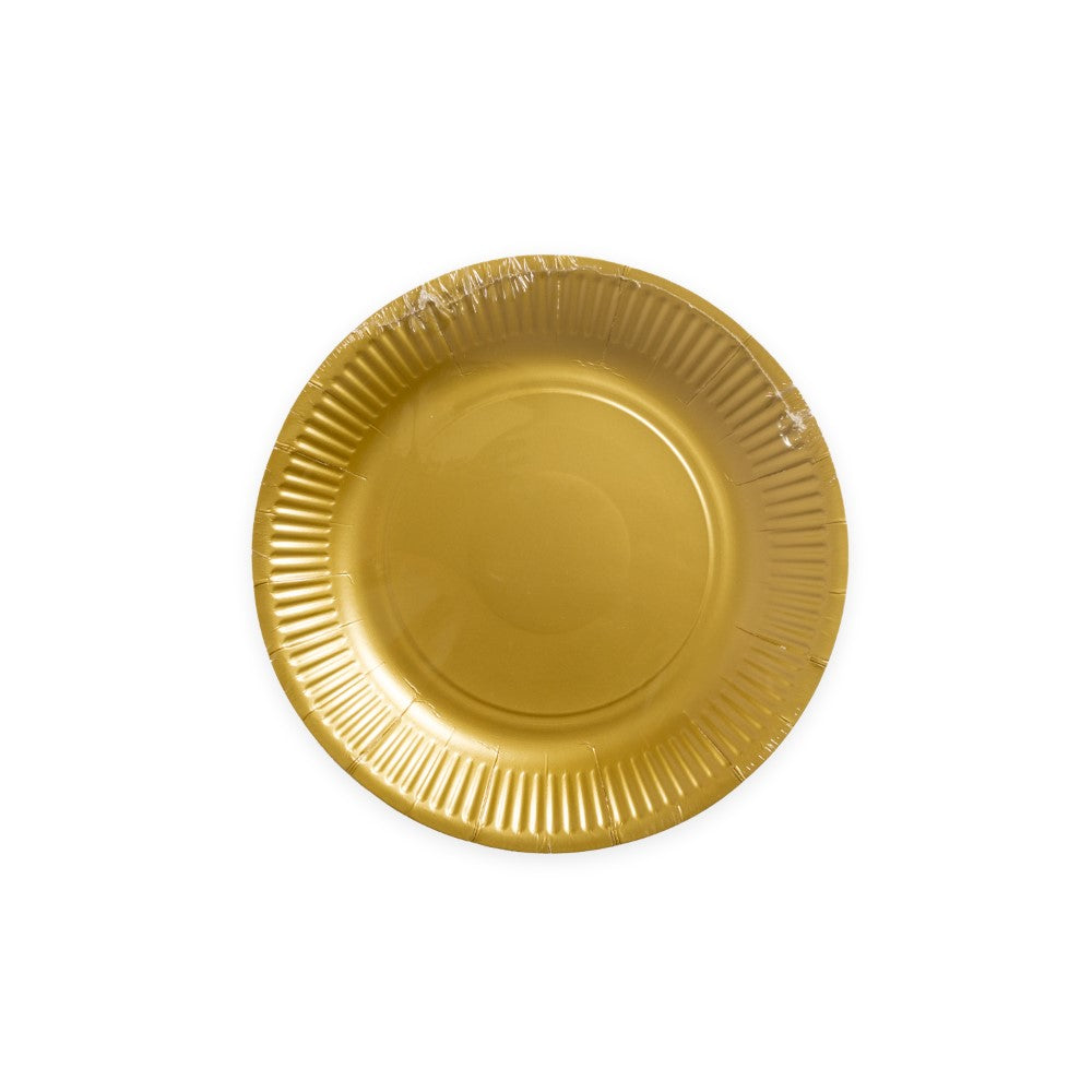 Gouden papieren gebaksbordjes 18 cm — tweede productfoto