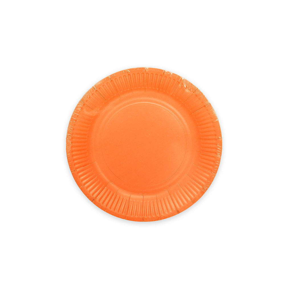 Oranje papieren gebaksbordjes 18 cm — tweede productfoto