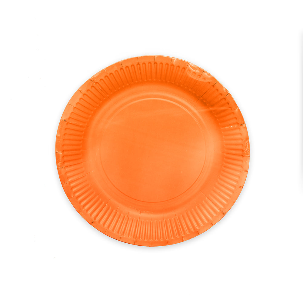Oranje papieren feestbordjes 23 cm — tweede productfoto
