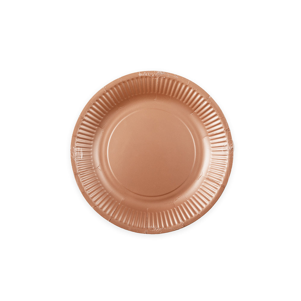 Roségoud papieren gebaksbordjes 18 cm — tweede productfoto