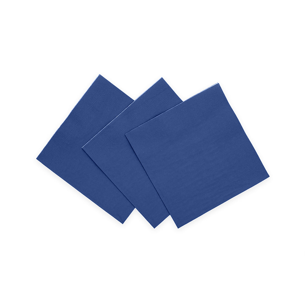 Donkerblauwe papieren cocktailservetten 24x24 cm, pak van 20 stuks