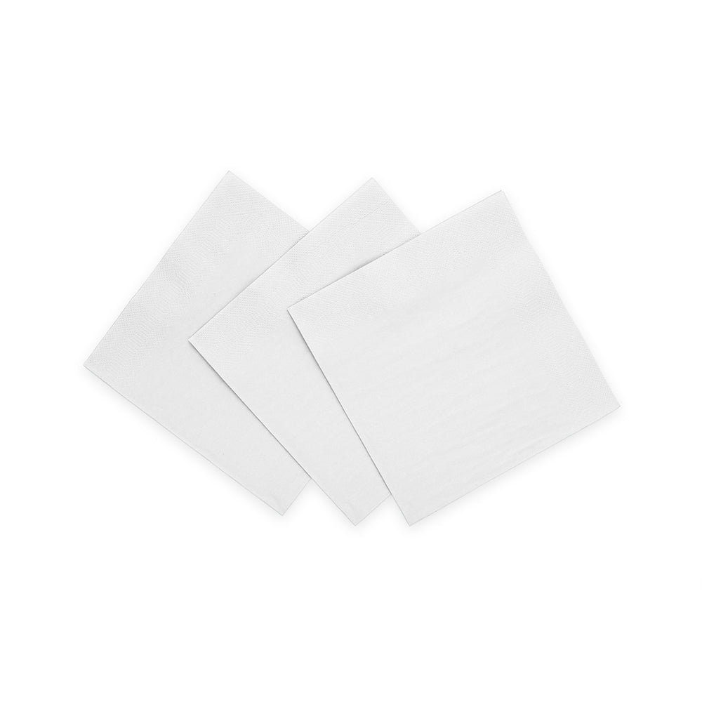 Witte papieren cocktailservetten 24x24 cm, pak van 20 stuks
