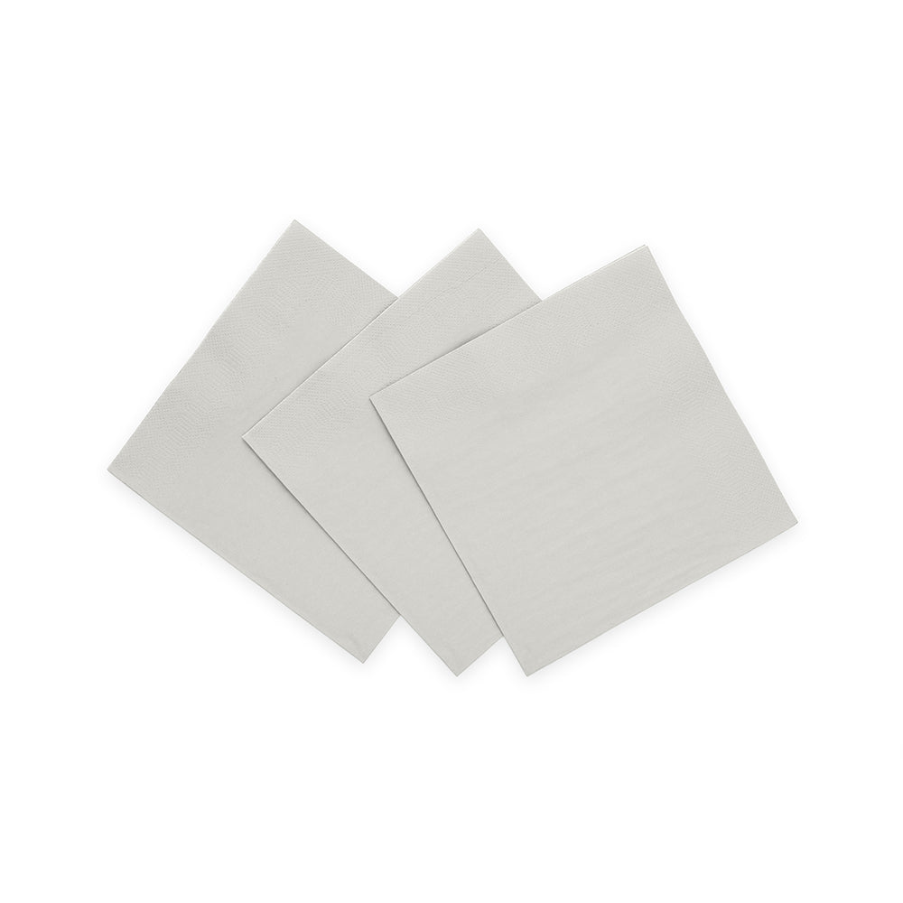 Zilveren papieren cocktailservetten 24x24 cm, pak van 20 stuks