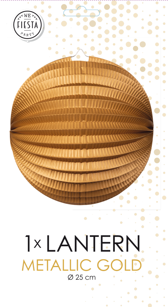 Papieren lampion in goud metallic, 25 cm - tweede productfoto
