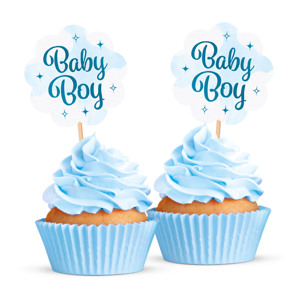 Vlagprikkers Baby Boy, 12 stuks