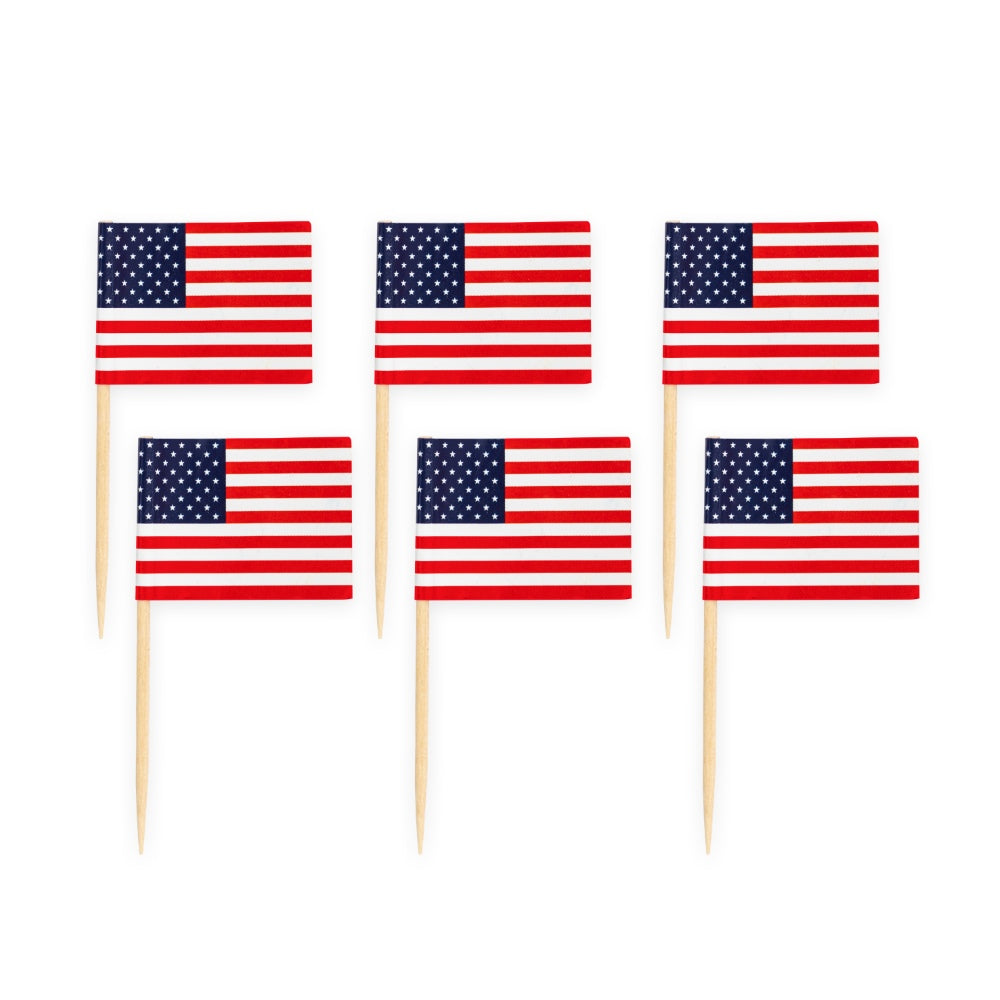 Cocktailprikkers met de vlag van USA, 50 stuks — tweede productfoto