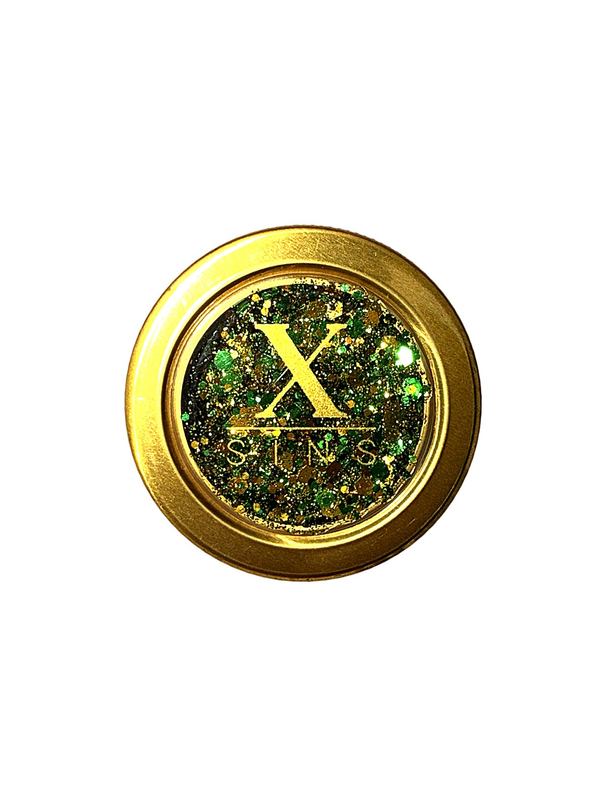 X-Sins Body Glitter Gel Jungle, potje groene en gouden glitter