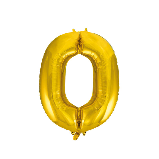 Folie cijferballon goud 86 cm