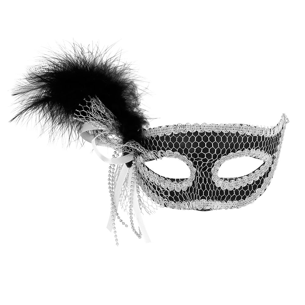 Oogmasker Venetiaans flapper met veren - foto 2